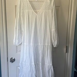 White Eyelet Boho Chic Tiered Summer dress by The White Company Small